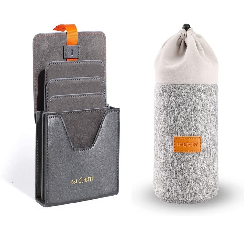 K&F Concept Lens Filter Case + 2 in 1 Lens Pouch Bag