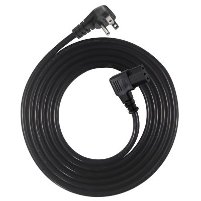90 Degree Computer Power Cord - 10FT Flat Low Profile Angled NEMA 5-15 Plug to IEC C13 Power Cord,Universal PC Power Supply Cord, 16AWG, Black C13 3 Prong Angled AC Power Cord for PC Monitor/TV (10FT)