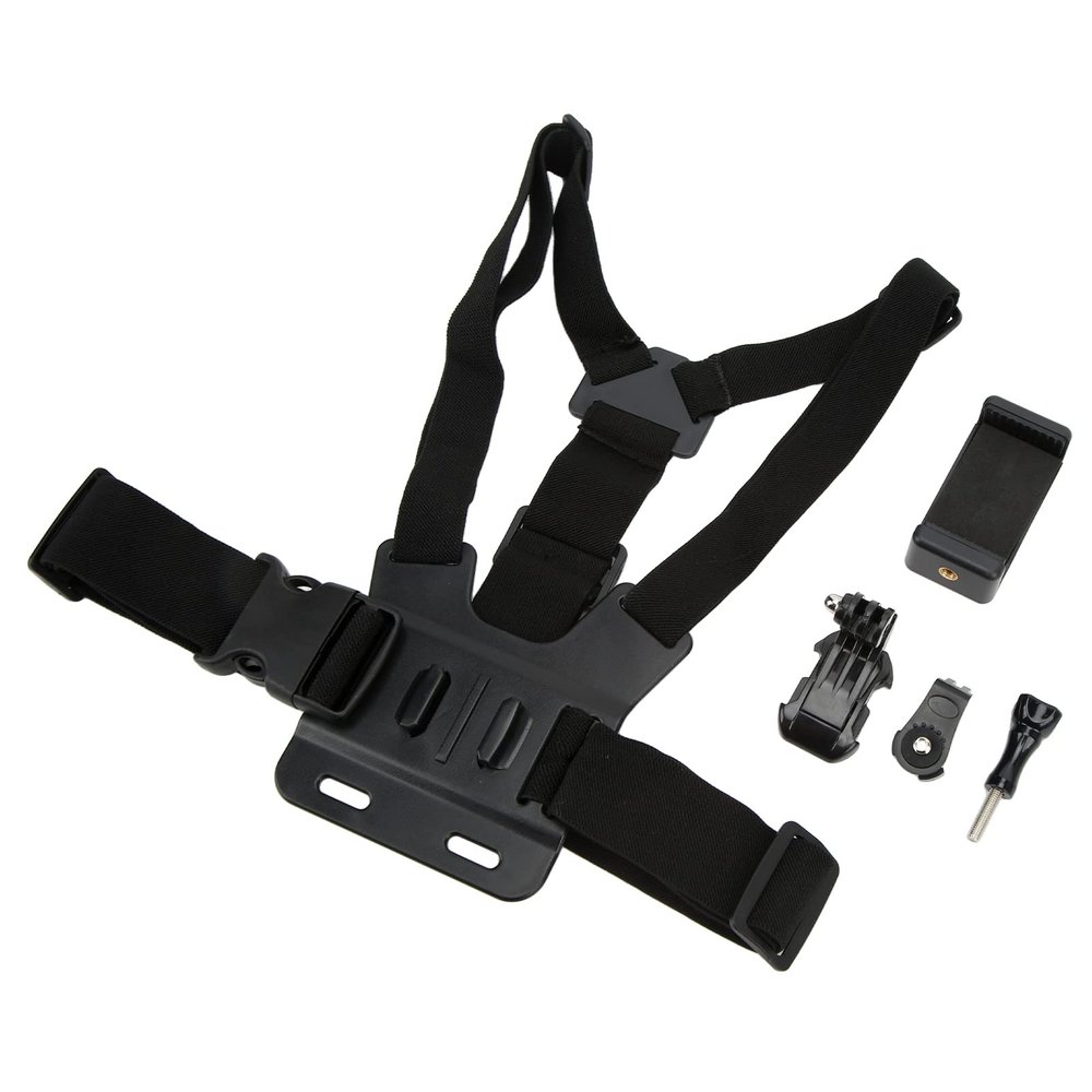Adjustable Cellphone Selfie Chest Mount Mobile Phone Chest Mount Harness Strap Holder with Cell Phone Clip for Most Smartphones