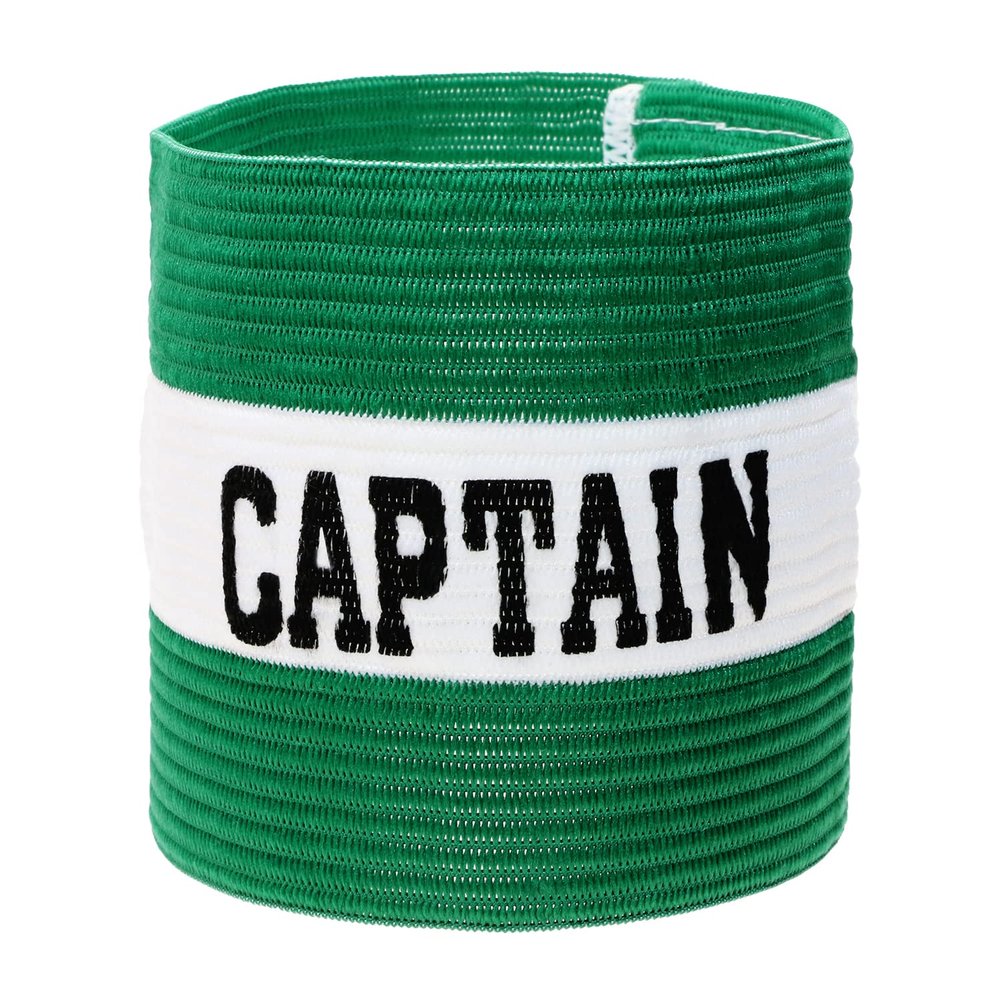 ONLYKXY Captain Armbands 9x30CM/3.54x11.81inch Adjustable Leader Armband for Soccer Basketball Volleyball School Team Competition Coach Players Wrist Arm Bands (Green + White, 1)