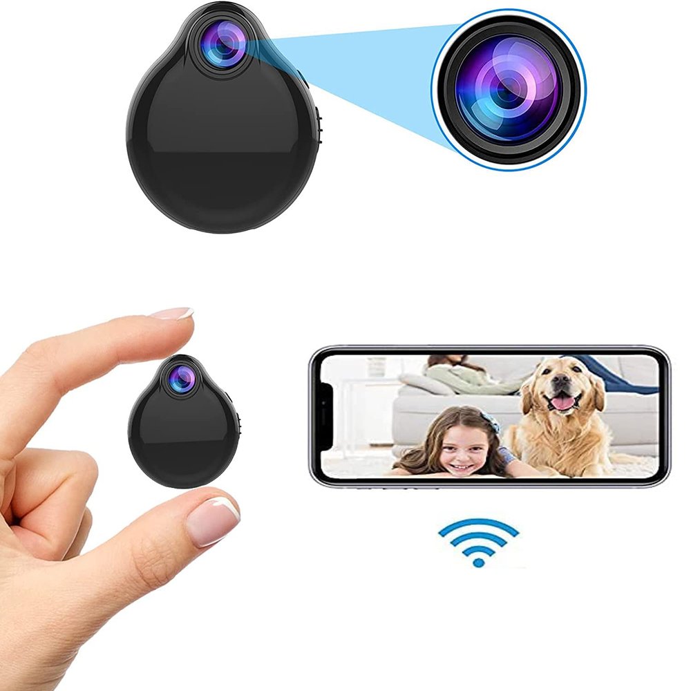Boseyway Smallest Spy Camera Mini Hidden WiFi Camera HD 1080P with Night Vision and Motion Detection,Nanny Surveillance Cam,32Gb SD Card for Home Office Indoor Outdoor Security