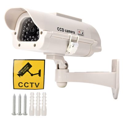 Solar Power Simulated Cameras Dummy Fake Camera with LED Light CCTV Camera ome Surveillance Simulation Monitor Home Security Systems for House, Shops, Warehouse,Office,Garden