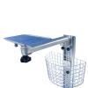 Aluminum Alloy Straight Arm Wall Mount, Device Monitor Stand with Storage Basket, Wall Mount for Monitor