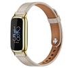 Elegant Slim Leather Bands Compatible for Fitbit Luxe Watch Band, Strap Wristband, Soft Bracelet Replacement for Fitbit Luxe Fitness and Wellness Tracker Women(Beige Gold) view 1