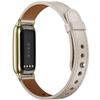 Elegant Slim Leather Bands Compatible for Fitbit Luxe Watch Band, Strap Wristband, Soft Bracelet Replacement for Fitbit Luxe Fitness and Wellness Tracker Women(Beige Gold) view 2