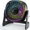 Punoge Small USB Desk Fan - 5.3 Inch Portable Table Fan with 3 Levels Air Flow, 8 Color LED Lights, 360 Rotation, Quiet Mini Personal Fan for Home Office Desktop view 1
