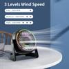 Punoge Small USB Desk Fan - 5.3 Inch Portable Table Fan with 3 Levels Air Flow, 8 Color LED Lights, 360 Rotation, Quiet Mini Personal Fan for Home Office Desktop view 2