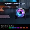 Punoge Small USB Desk Fan - 5.3 Inch Portable Table Fan with 3 Levels Air Flow, 8 Color LED Lights, 360 Rotation, Quiet Mini Personal Fan for Home Office Desktop view 4