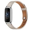 Elegant Slim Leather Bands Compatible for Fitbit Luxe Watch Band,Strap Wristband, Soft Bracelet Replacement for Fitbit Luxe Fitness and Wellness Tracker Women(Beige Silver) view 1