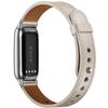 Elegant Slim Leather Bands Compatible for Fitbit Luxe Watch Band,Strap Wristband, Soft Bracelet Replacement for Fitbit Luxe Fitness and Wellness Tracker Women(Beige Silver) view 2