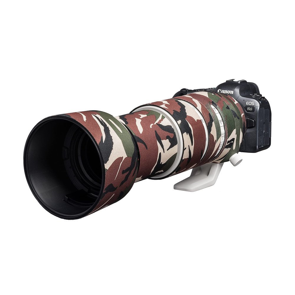 easyCover Neoprene Lens Protection Camouflage Cover Lens Protection Compatible with Canon RF 100-500 F4.5-7.1L IS USM Green Camouflage