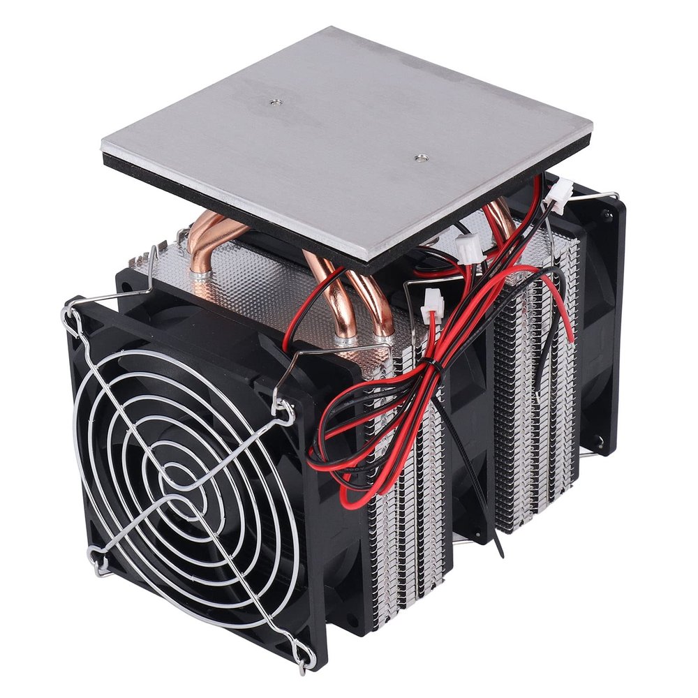 12V Semiconductor Refrigeration System, 120W Thermoelectric Cooler Module with Brass Tubes, DIY Cooling Device Kit for Small Space, Mini Air Conditioner, Pet Cooling