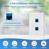 4 Pack Ethernet Wall Plate 2 Port Keystone Jack Blue Cat6 RJ45 Coupler Outlet Connector with Single Gang Low Voltage Mounting Bracket view 2