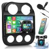 [2G+64G] Car Radio for Jeep Compass Patriot 2010-2016, 10.1 inch Android 13 Touch Screen Stereo, Carplay/Android Auto/Hi-Fi Audio/Wi-Fi/1080P/SWC/Bluetooth+AHD Backup Camera+MIC view 1