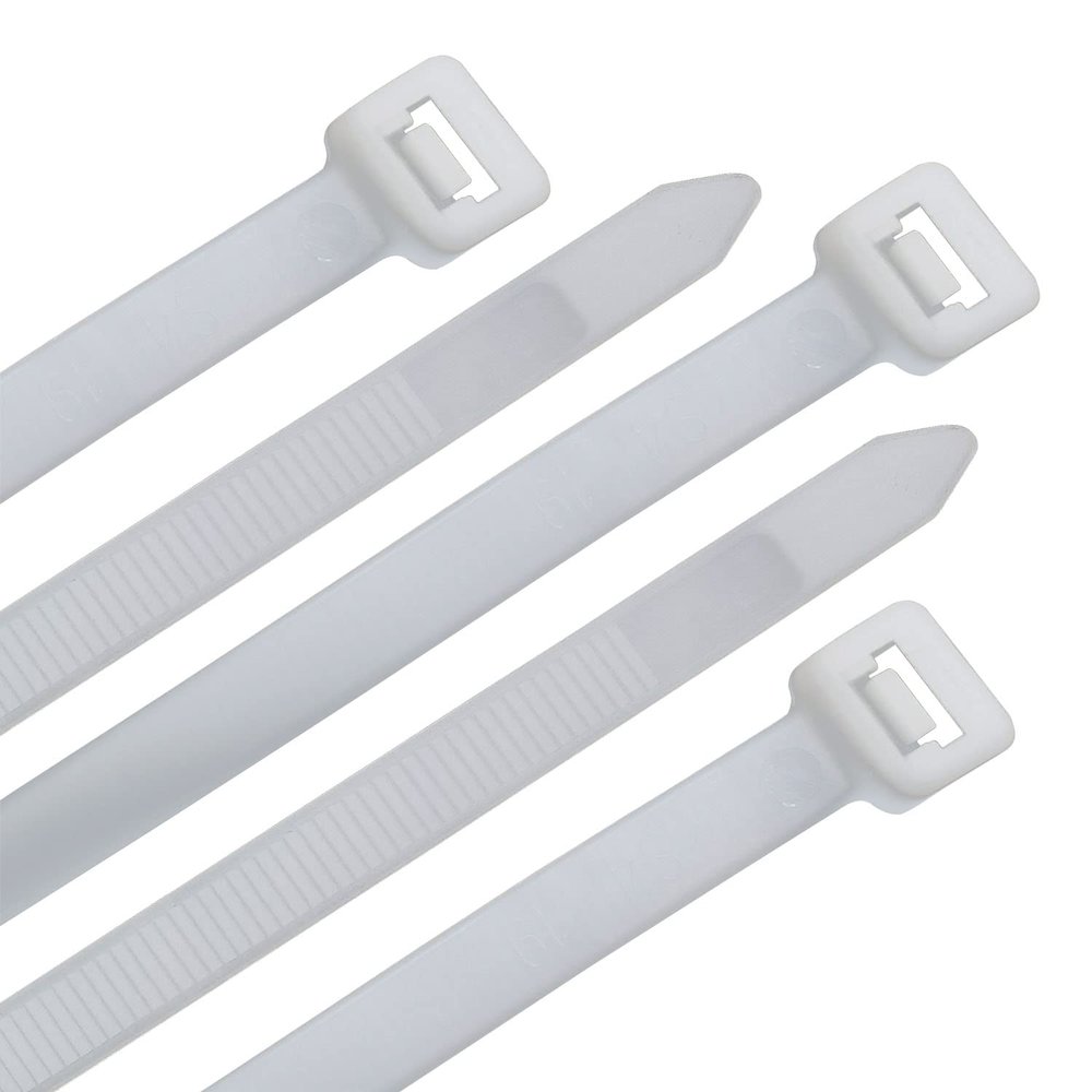 Superun Heavy Duty Zip Ties 24 Inch, Strong Large White Zip Ties 120 Lbs Tensile Strength Selflocking Wire Ties (Industrial Grade Cable Ties) Pack of 50 Clear
