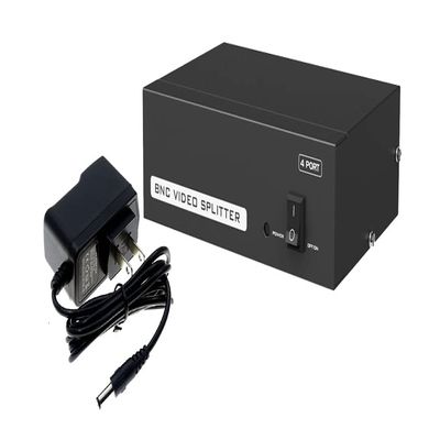 Premium 4-Way BNC Video Splitter for 1080p 4K HD TVI CVI AHD CCTV Camera and Analog BNC Inputs