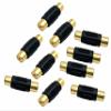 10 Pack RCA Female to Female Coupler, Dafensoy Gold Plated RCA Audio Video Adapter, for Audio, Video, Phono, Subwoofer etc view 1