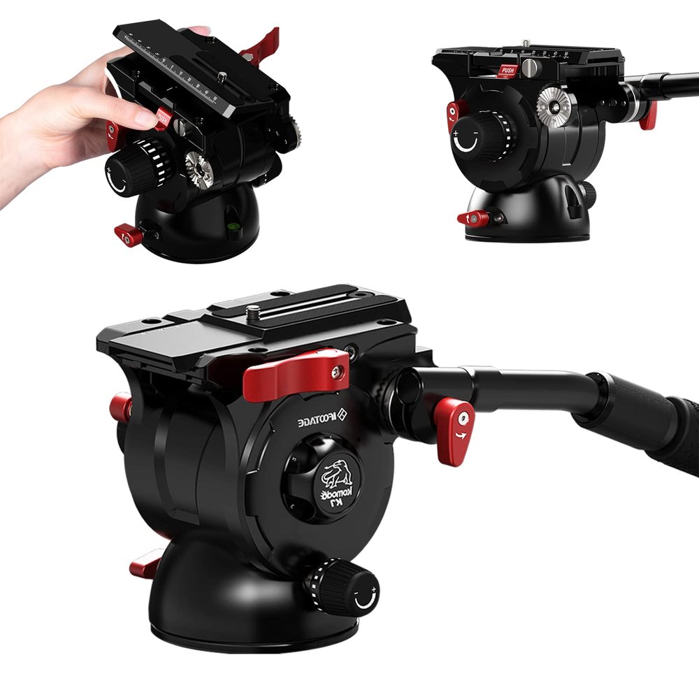 IFOOTAGE Video Tripod Head K7,Professional Heavy Duty,Five Step Dynamic Balance,Aluminum Alloy Fluid Head,Compatible for Sony G Master QR Plate,Content Creation,Vlogging,Video,Max Payload 15.4lb/7KG