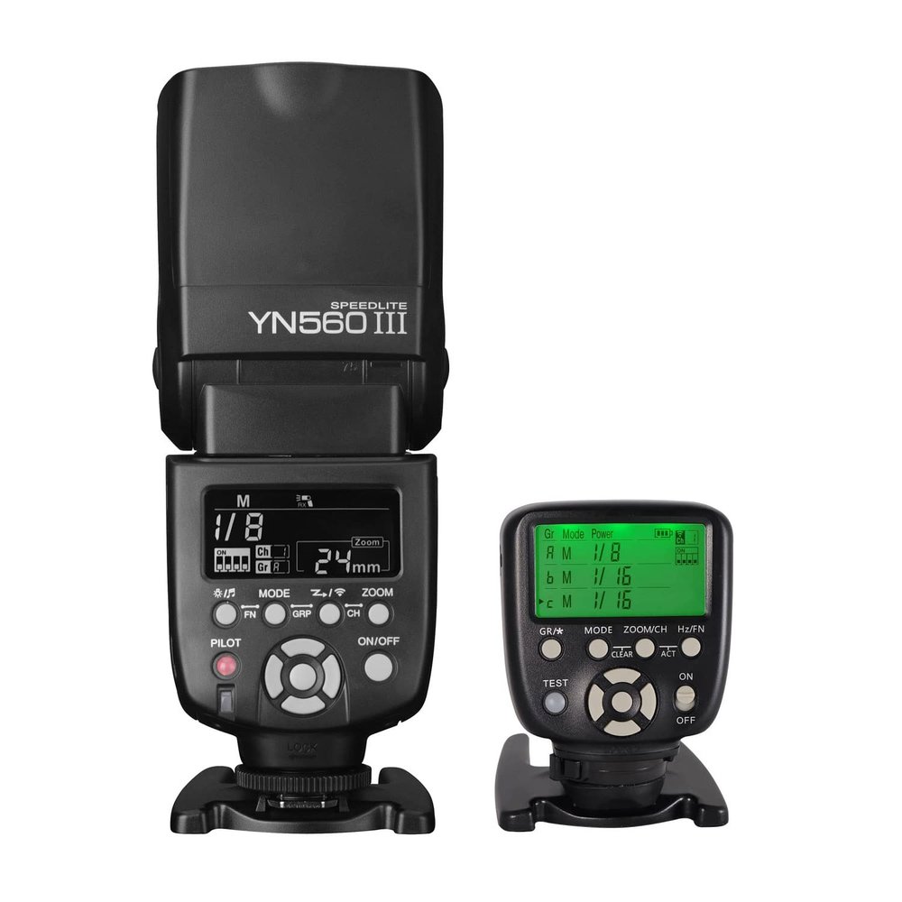 Yongnuo YN560 III Wireless Flash Speedlite + YN560-TX II C LCD Flash Trigger Remote Controller for Canon, GN58 @ ISO100 Negative LCD Screen