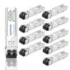 10Pack 1000Base-SX Transceiver Gigabit Multimode SFP to LC Module, MMF 850nm,550m,DOM, Mini-GBIC for Cisco GLC-SX-MMD, Meraki MA-SFP-1GB-SX, Mikrotik, Supermicro, Ubiquiti, Netgear view 1