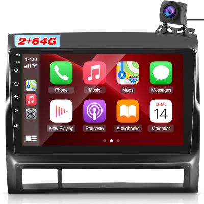 Car Radio for Toyota Tacoma 2005 2006 2007 2008 2009 2010 2011 2012 2013, 9 inch Android Touchscreen Stereo with Carplay | Android Auto | Hi-Fi | Mirror Link+Backup Camera and Mic [2+64G]