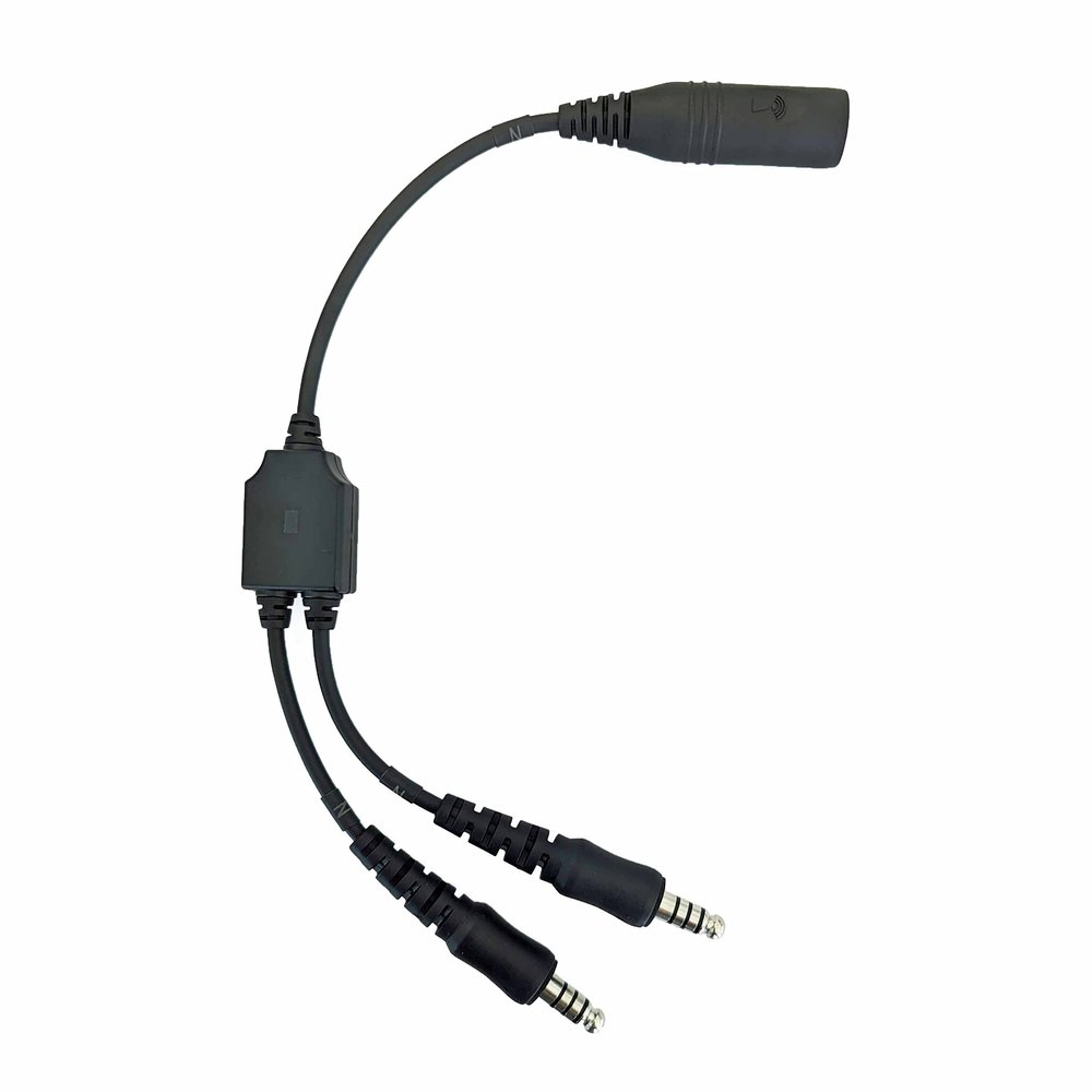 Single Comms to Dual PTT TP-120 Headset Adapter for Comtac