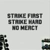 Strike First Hard No Mercy V101 Gym Wall Decal Home Decor Art Vinyl Sticker Quote Bedroom Teen Inspirational Boys Success Fitness Work Out Weights Beast Train Health Exercise Running MMA Karate Fight Dojo (28" w x 15" h) view 1