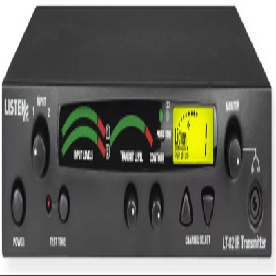 Listen Technologies LT-82-01-D ListenIR 1-Channel Transmitter with Dante Adapter, for Infrared Assistive Listening Systems, up to 4 Channels of Mono or Stereo Audio