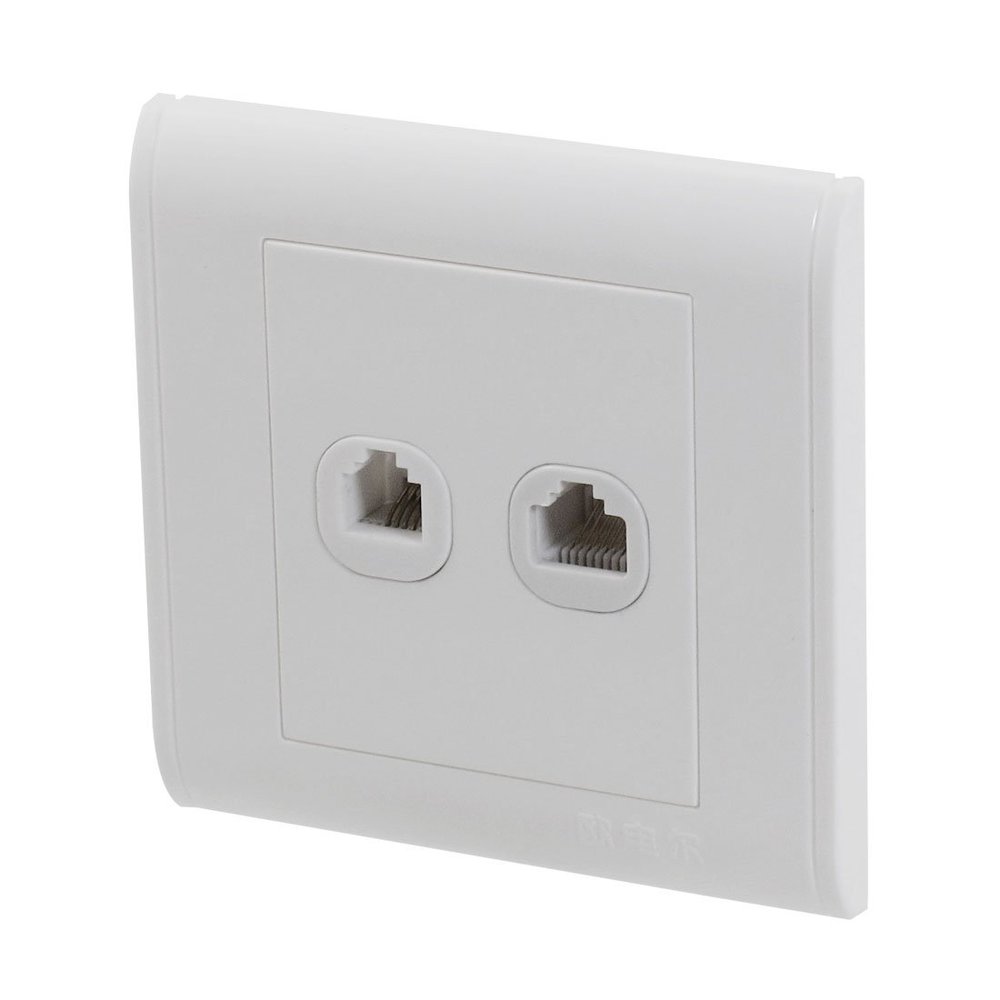 Ruilogod 250V 10A RJ11 Telephone RJ45 Network Socket Double Outlet Wall Plate Panel (id: c42 bd8 85b 1b9 f8f