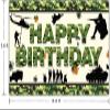 6 x 3.6ft Camouflage Happy Birthday Banner, Army Soldier Military Camo Birthday Backdrop, Camo Theme Party Decorations for Kids & Adults view 2