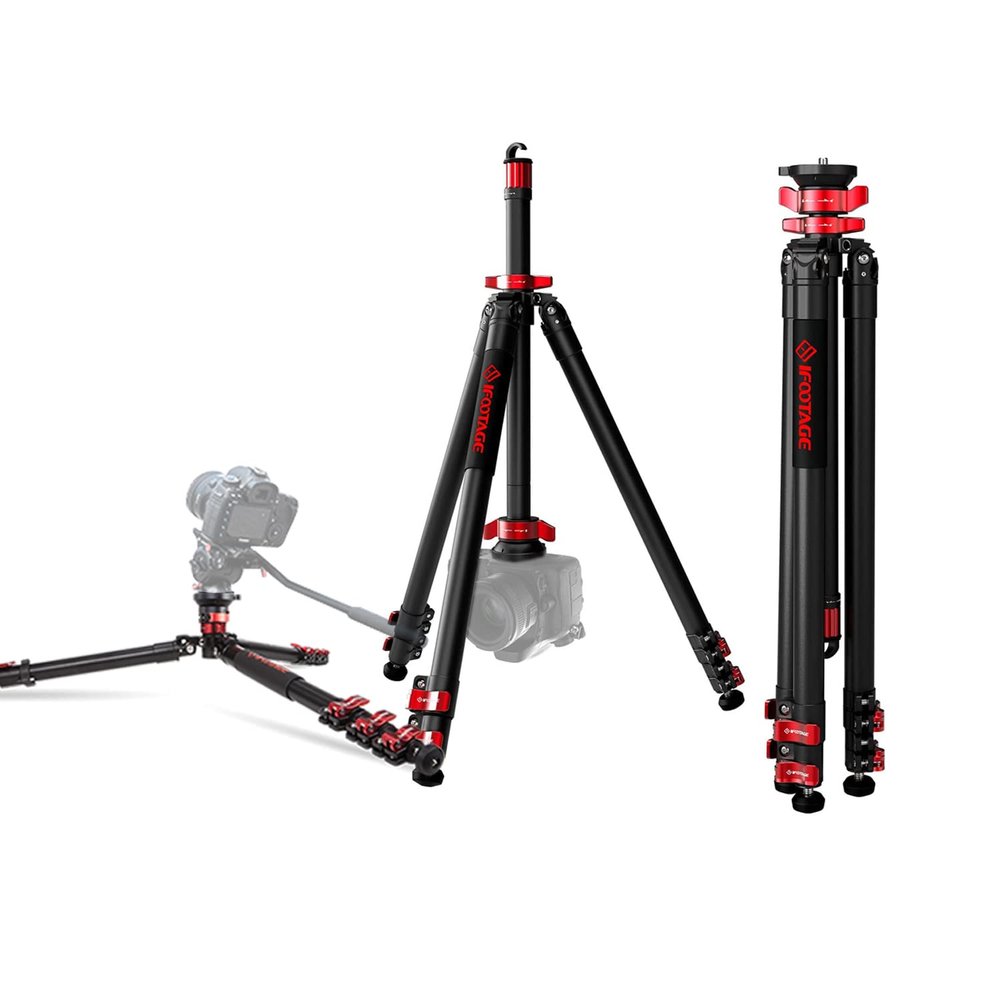 IFOOTAGE Camera Tripod Professional Standard,Heavy Duty,Flexible Stable 360 Ball Head,Centre Column Release for Low Position,Max Payload 6kg,65"/165cm TA6S