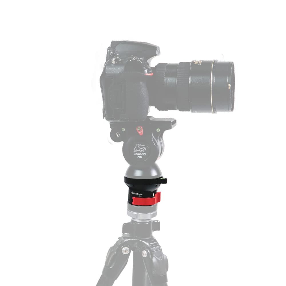 IFOOTAGE Camera Leveler Tripod Base QL-I,with 3/8" Thread,Aluminum Alloy Buckle Quick Adjust Ball Head,Bubble Spirit Level,Tilt 15 Degree 360 Pan Movement,for DSLR,Cannon,Nikon,Sony