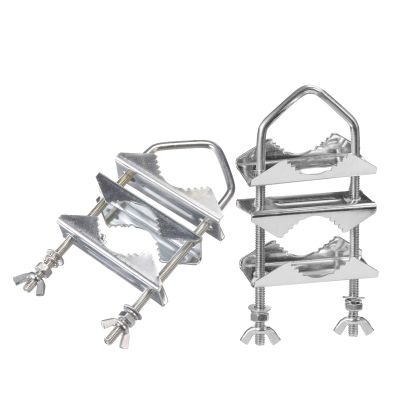 Superbat Antenna Mast Clamps U-Bolt Mounting Hardware Bracket & V Jaw Block (2Pcs) for TV CB Ham Outside Home Antenna Double Pipe-Mounting etc.