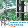 Superbat Antenna Mast Clamps U-Bolt Mounting Hardware Bracket & V Jaw Block (2Pcs) for TV CB Ham Outside Home Antenna Double Pipe-Mounting etc. view 3