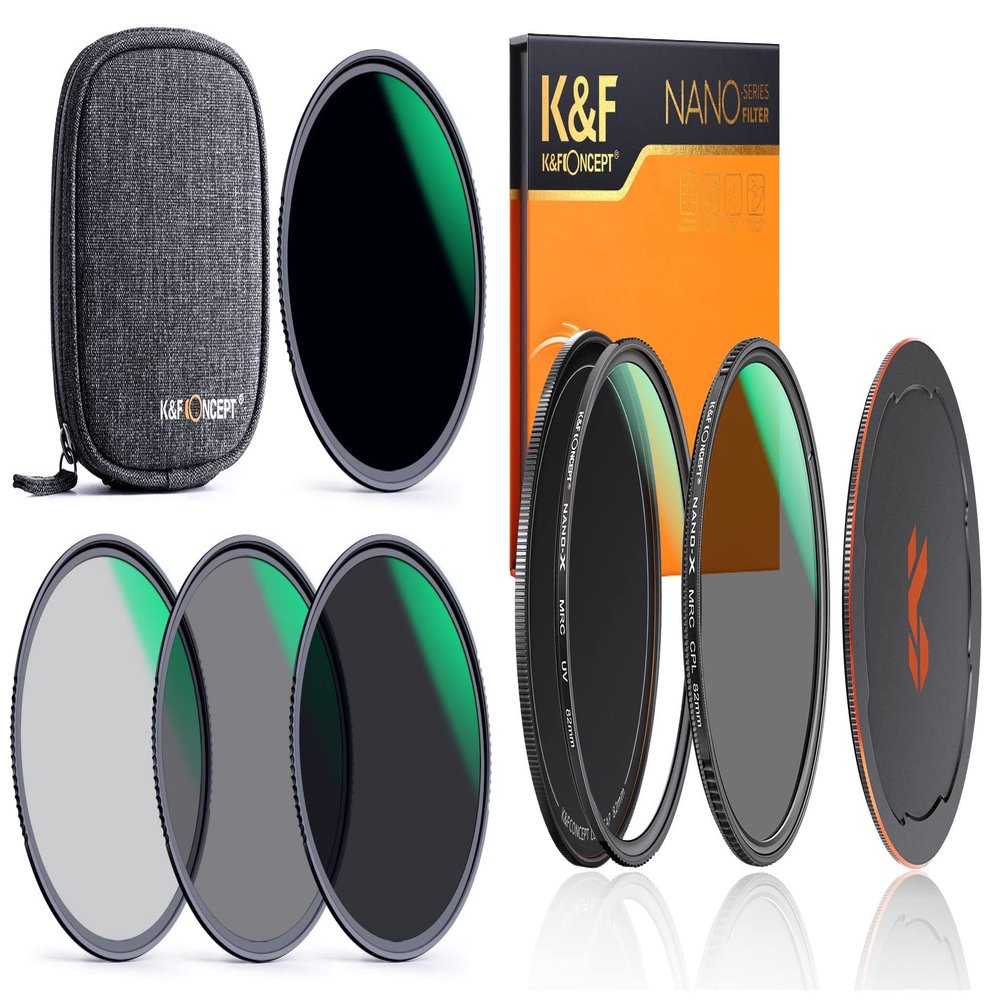 82mm MC UV/CPL/ND4/ND8/ND64/ND1000 Lens Filter Kit (6 Pcs) with 28 Multi-Layer Coated