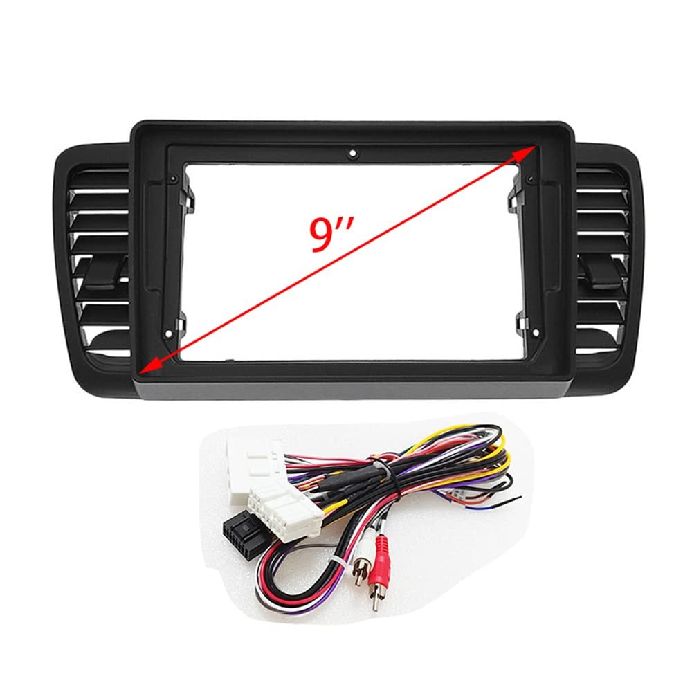 9'' Car Radio Stereo Dash Frame Fascia Bezel Panel w/Power Harness Cable Compatible for Subaru Outback Legacy 2004 05 06 07 08 09 Install Mount Kit