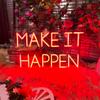 Make It Happen Neon Sign for Wall Decor Dimmable Large Neon Light Birthday Party Wedding Decor Home Room Bedroom Office Decoration Red LED Sign Valentines Day Gift for Women 19x11" view 1