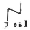 Andoer ST-01 Flexible Foldable Desk Mount Stand Metal Bracket 1/4 Inch Screw 3kg Load Capacity with Flexible Ballhead Desk Clamp Phone Holder Remote Shutter for LED Fill Light Webcam Smartphone view 1
