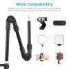 Andoer ST-01 Flexible Foldable Desk Mount Stand Metal Bracket 1/4 Inch Screw 3kg Load Capacity with Flexible Ballhead Desk Clamp Phone Holder Remote Shutter for LED Fill Light Webcam Smartphone view 2