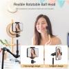 Andoer ST-01 Flexible Foldable Desk Mount Stand Metal Bracket 1/4 Inch Screw 3kg Load Capacity with Flexible Ballhead Desk Clamp Phone Holder Remote Shutter for LED Fill Light Webcam Smartphone view 4