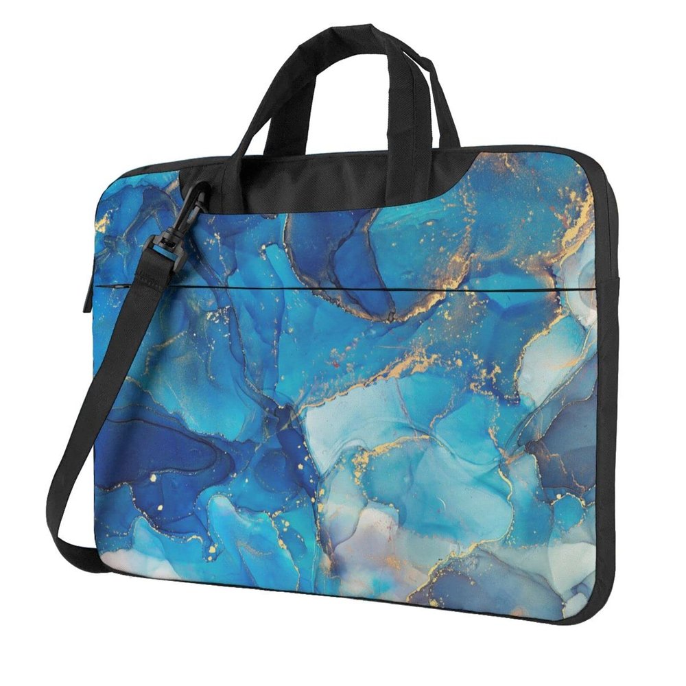 Blue Marble Laptop Bag For Women Men Laptop Case Briefcase For 13 Inch 14 Inch 15.6 Inch Laptop Or Tablet Shoulder Messenger Bag Case Sleeve For Business Casual School Crossbody Computer Bag