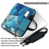Blue Marble Laptop Bag For Women Men Laptop Case Briefcase For 13 Inch 14 Inch 15.6 Inch Laptop Or Tablet Shoulder Messenger Bag Case Sleeve For Business Casual School Crossbody Computer Bag view 3