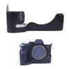 Camera Case Protective Black PU Leather Half Body Cover Base Case with Bottom Opening Version for Sony Alpha a1 Mirrorless Camera, Black, Half Body Base Case view 1