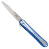 CRKT Stickler Folding Pocket Knife: Assisted Open Everyday Carry, Sandvik 12C27 Plain Edge Blade, Liner Lock, Aluminum Handle 6710, Blue & silver view 1