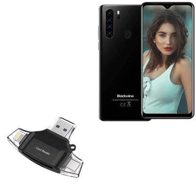 BoxWave Smart Gadget Compatible with Blackview A80 Plus - AllReader SD Card Reader, microSD Card Reader SD Compact USB - Jet Black