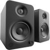 Kanto YU4MB 140W Bookshelf Speakers with Bluetooth - Matte Black (Pair) with Kanto SP26PLW 26" Fixed-Height Stands for Bookshelf Speakers - White (Pair) (2022) view 2