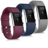 3 Pack Sport Bands Compatible with Fitbit Charge 2 Bands Women Men, Adjustable Replacement Strap Wristbands for Fitbit Charge 2 HR Small Large (Large, Wine Red/Navy Blue/Gray) view 1