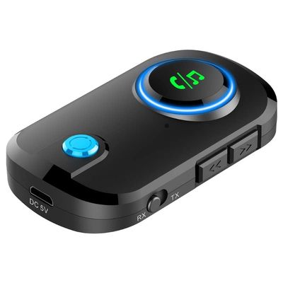 Bluetooth 5.0 Transmitter and Receiver, 3.5Mm Aux Wireless Audio Adapter for Car TV PC Headphones Home Sounds System, Supports Siri Voice Assistant