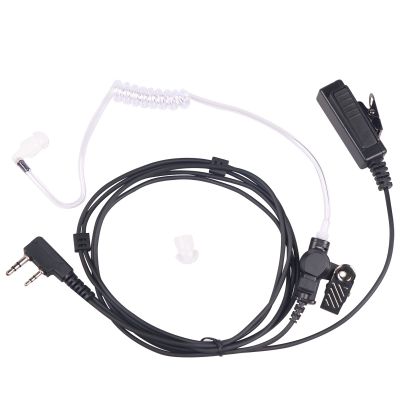 Walkie Talkies Earpiece with Mic 2 Pin Covert Acoustic Tube Surveillance Headset and PTT Compatible with Baofeng and Kenwood, Puxing, Wouxun Two Way Radio (1 Pack)