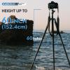 Fotopro Carbon Fiber Tripod 60 Inch 360 Degree Ball Head Quick Release Plate Lightweight Camera Tripod for Travel Tripod Folded Height Only 14.2",Max Loads up to 22lbs,Blue view 3